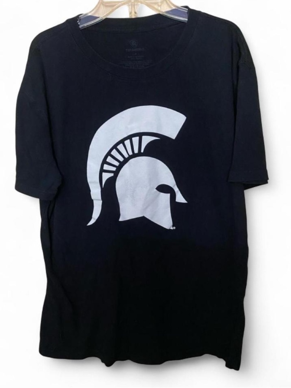Michigan State Spartans Women's Graphic
Tee Black w White Spartan Helmet Size M